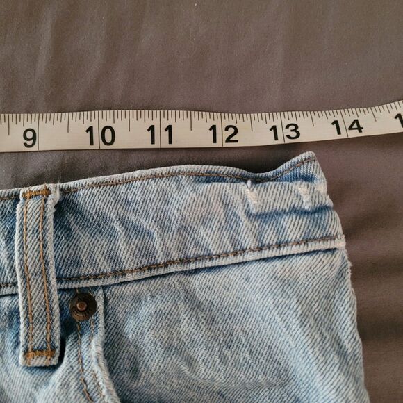 Abercrombie & Fitch The Dad Cutoff Short Womens 27 Blue High Rise Stretch Denim - Picture 4 of 7